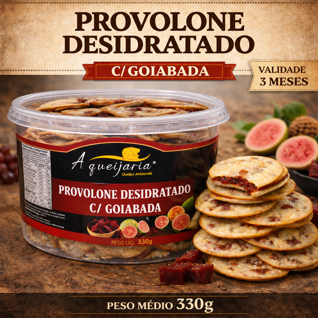 “PROVOLONE DESIDRATADO COM GOIABADA.”