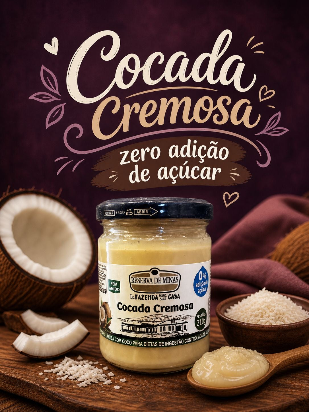 Cocada Cremosa - Zero Adição de Açúcar